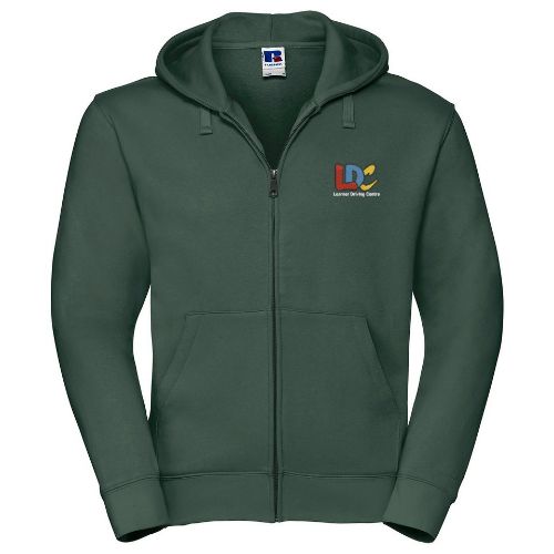 LDC-Russell Europe Authentic Zipped Hooded Sweat Bottle Green